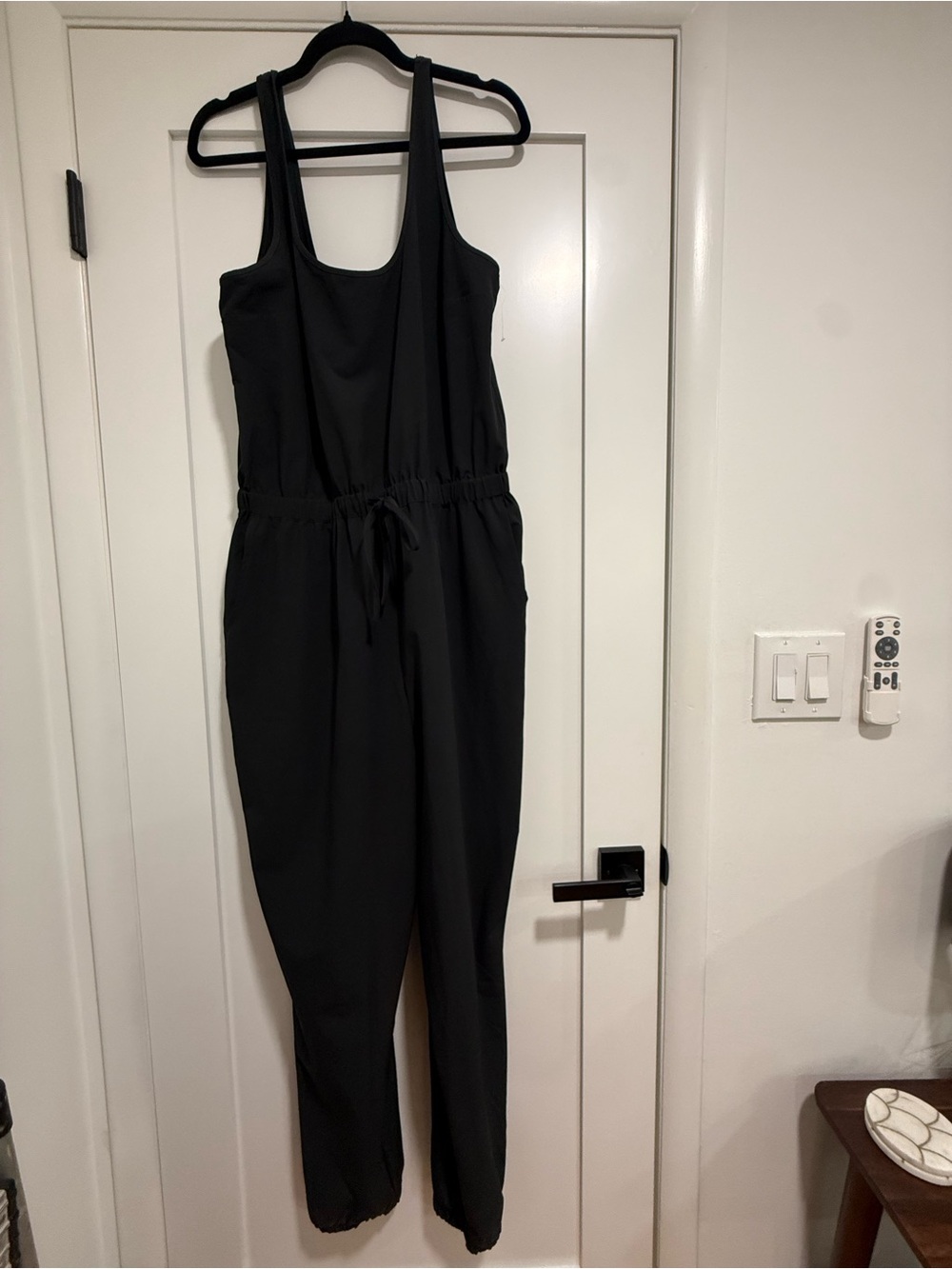 Abercrombie & Fitch Black Sleeveless Drawstring Jumpsuit